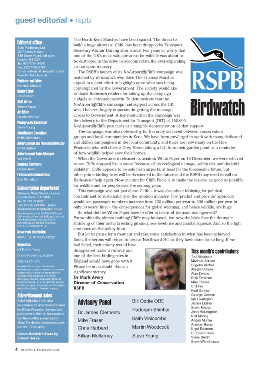 Birdwatch Magazine Preview Pages