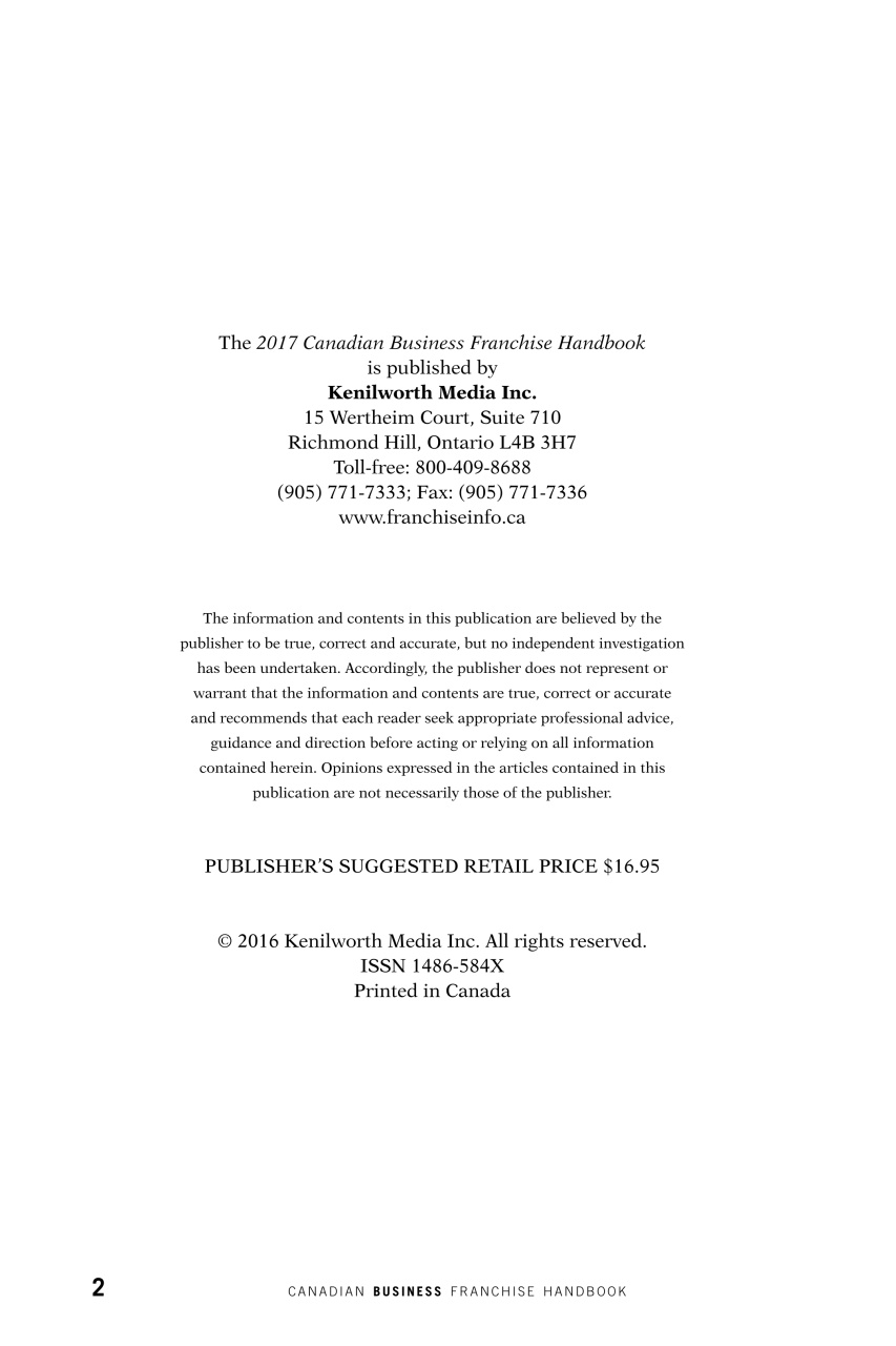 Canadian Business Franchise Preview Pages