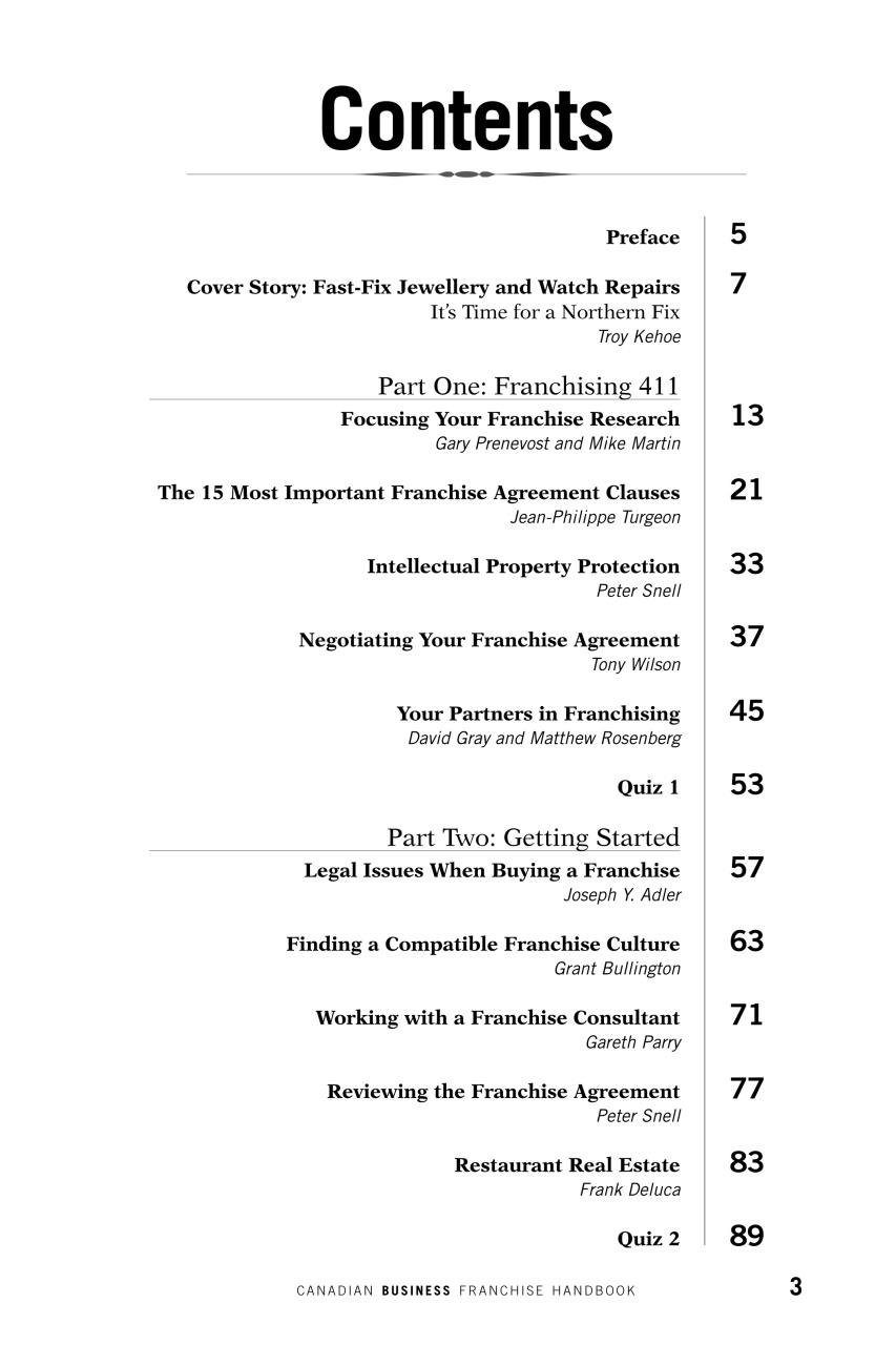 Canadian Business Franchise Preview Pages