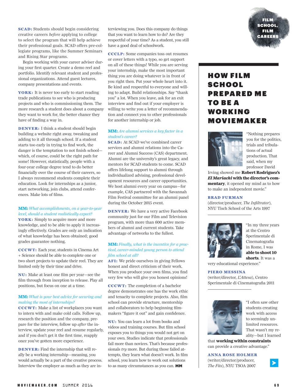MovieMaker Magazine Preview Pages