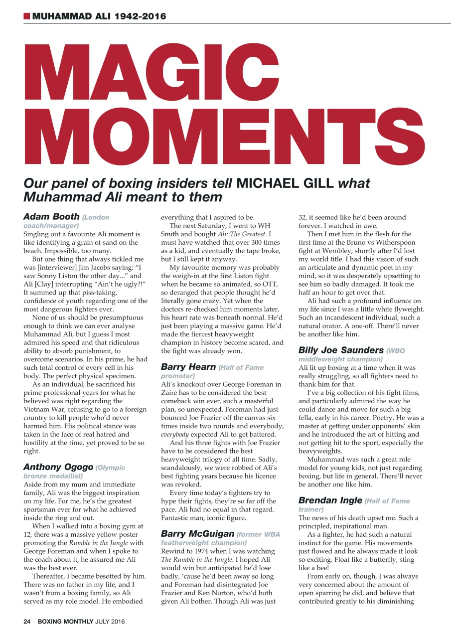 Boxing Monthly Preview Pages