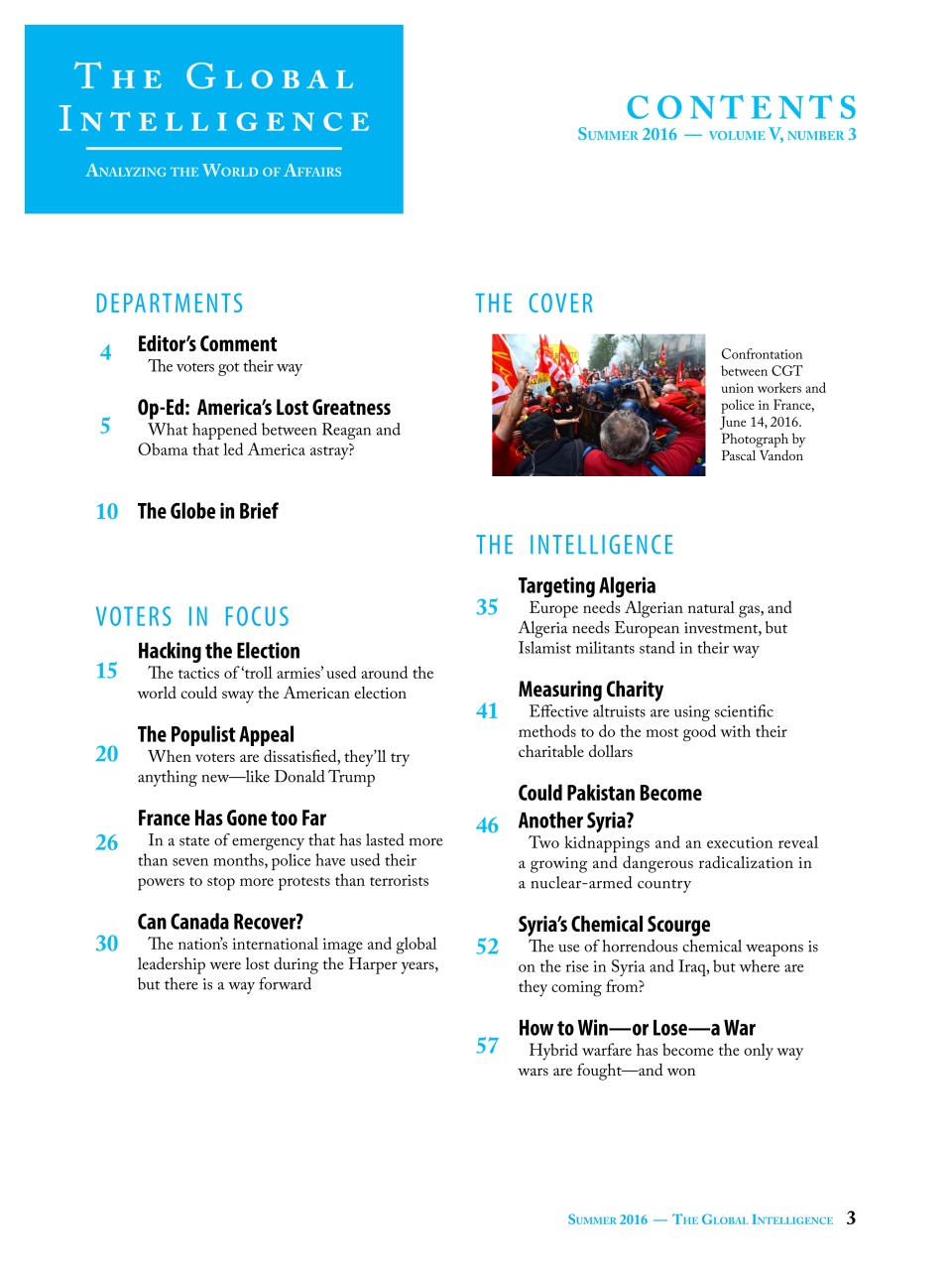 The Global Intelligence Preview Pages