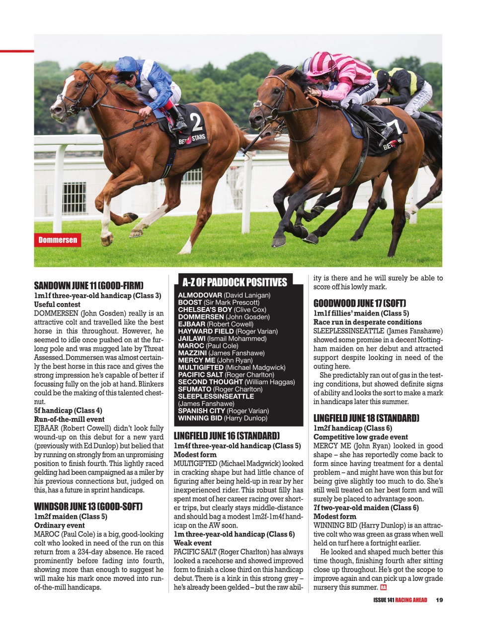 Racing Ahead Preview Pages