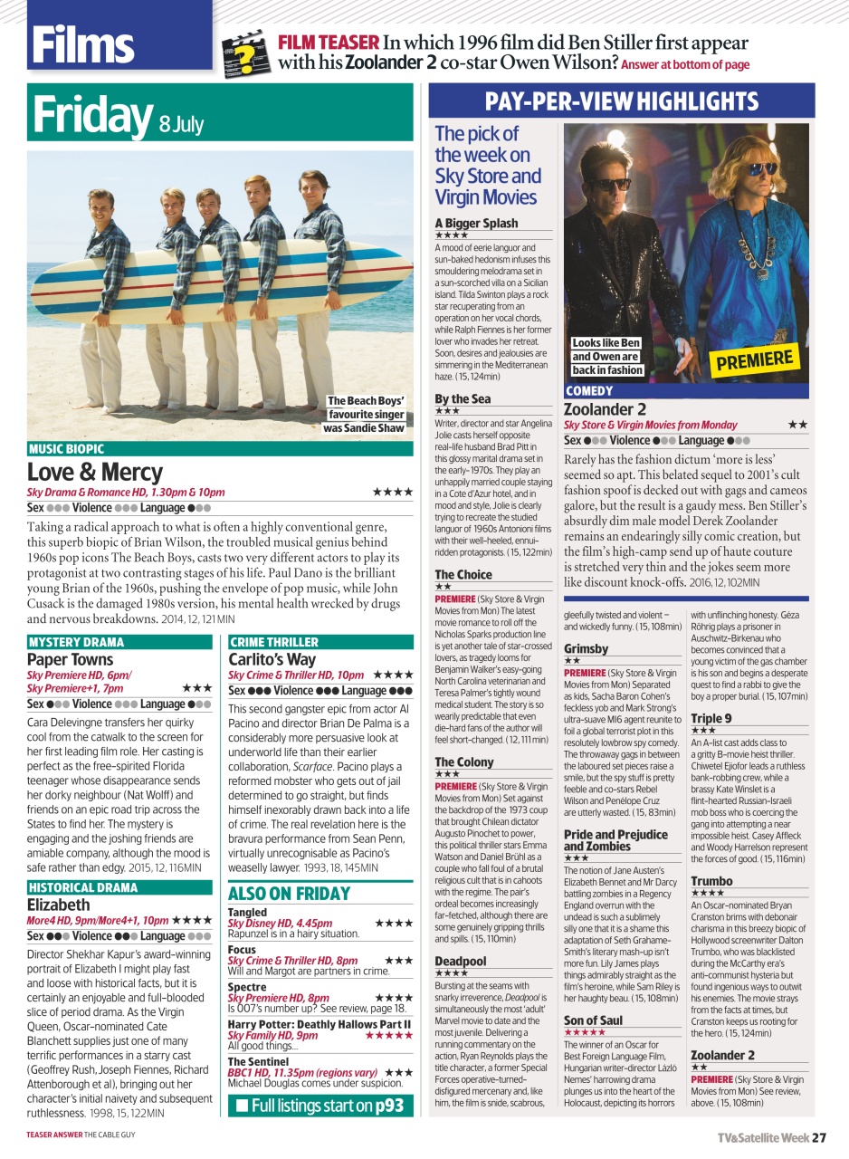 TV & Satellite Week Preview Pages