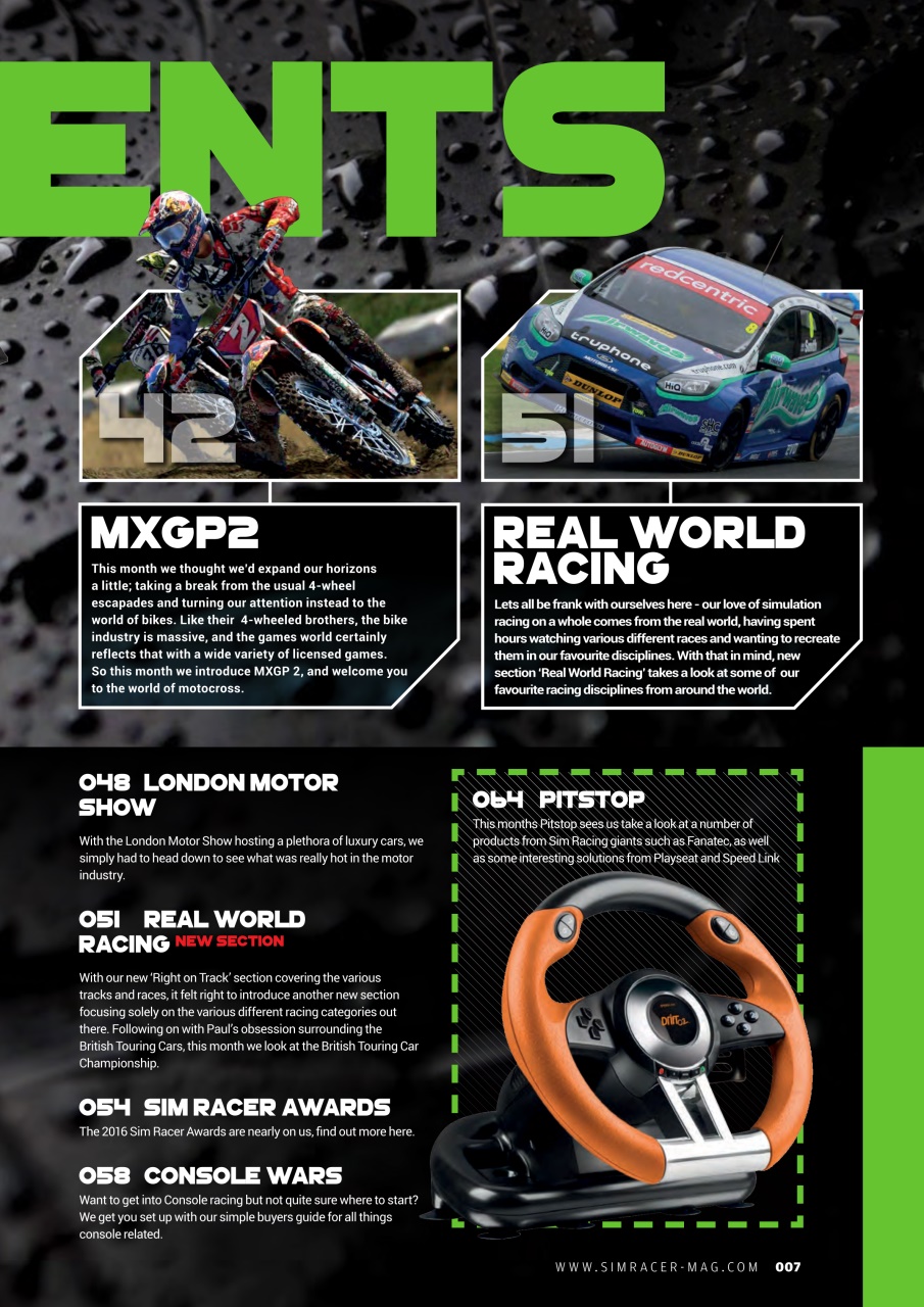Sim Racer Preview Pages