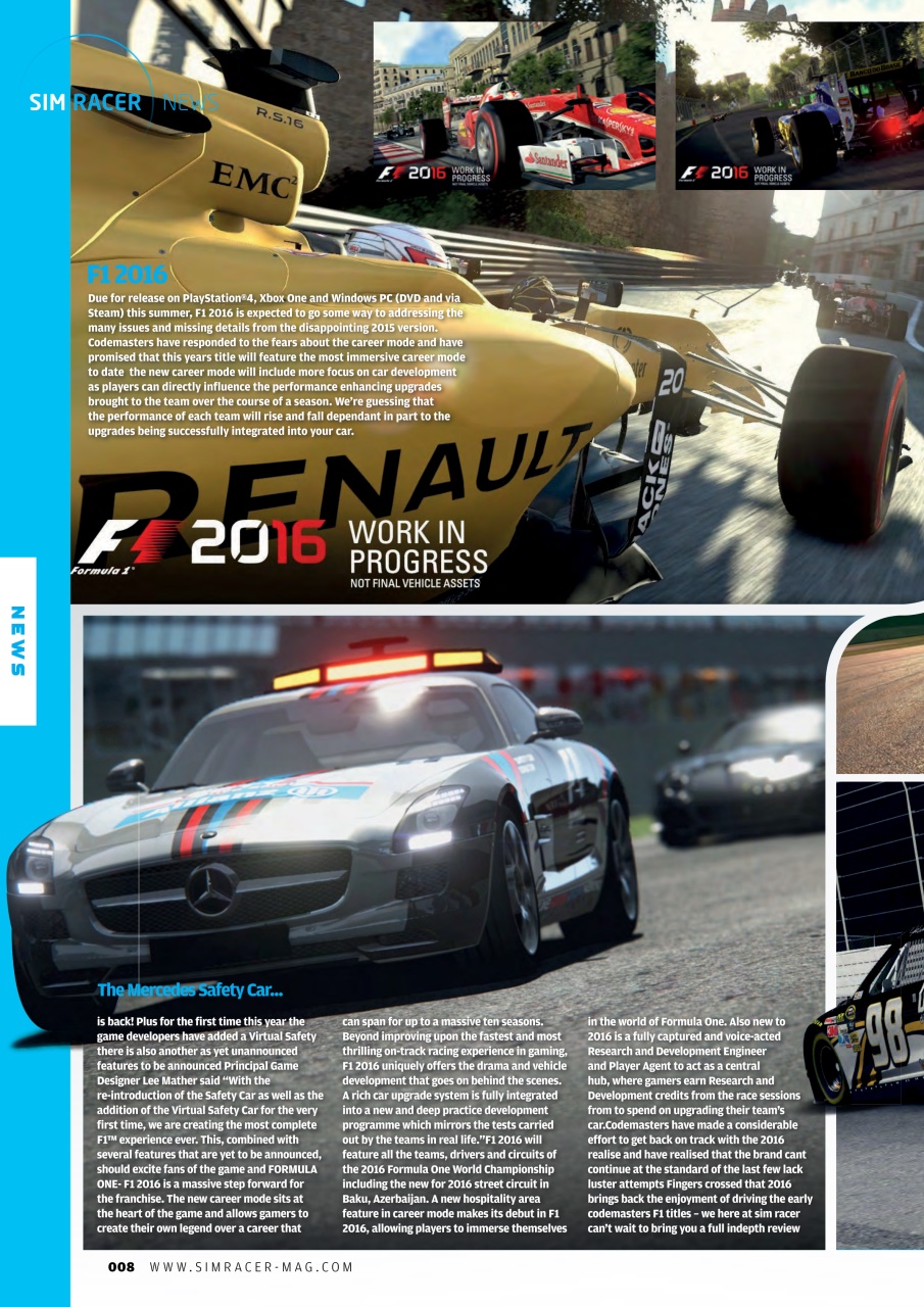 Sim Racer Preview Pages