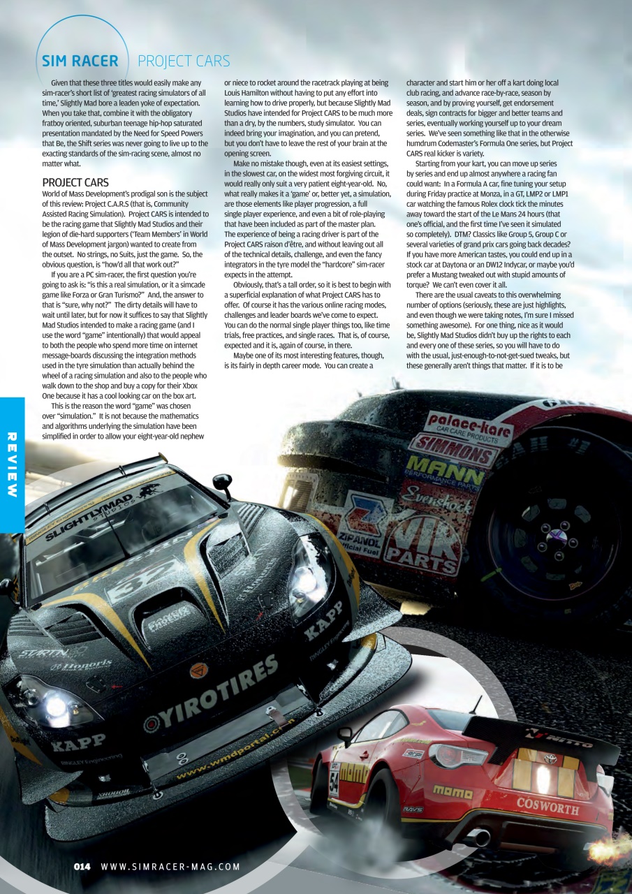 Sim Racer Preview Pages