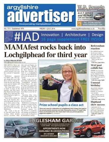 Argyllshire Advertiser issue 1st July 2016