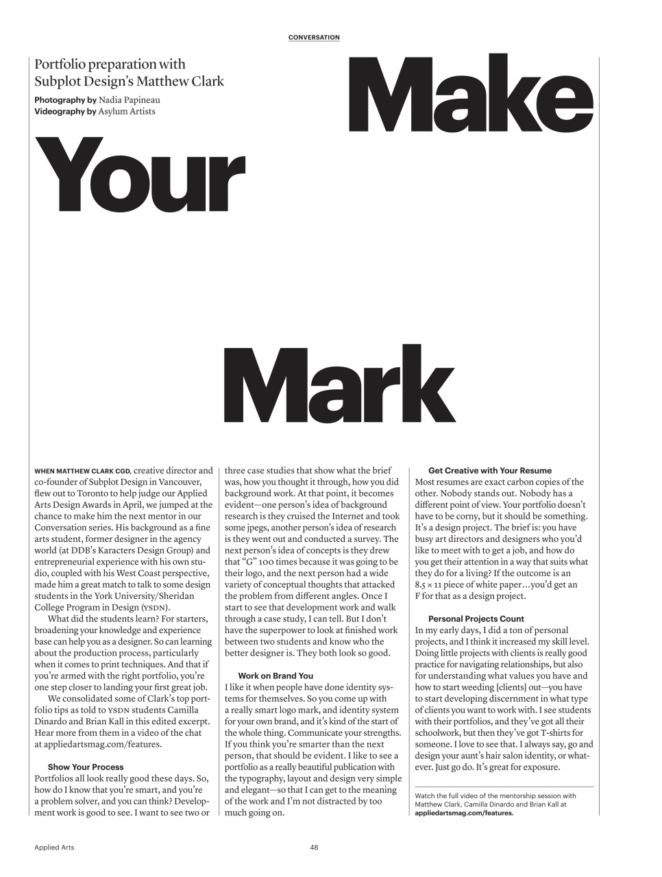 Applied Arts Preview Pages