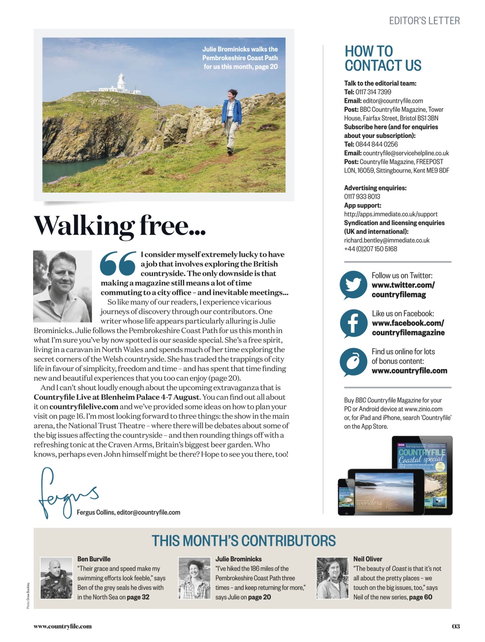 BBC Countryfile Magazine Preview Pages