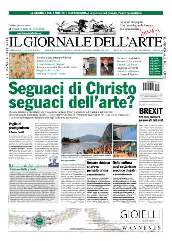 Il Giornale Dell’Arte issue luglio-agosto 2016