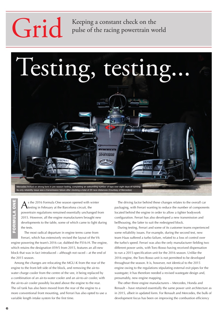 Race Engine Technology Preview Pages