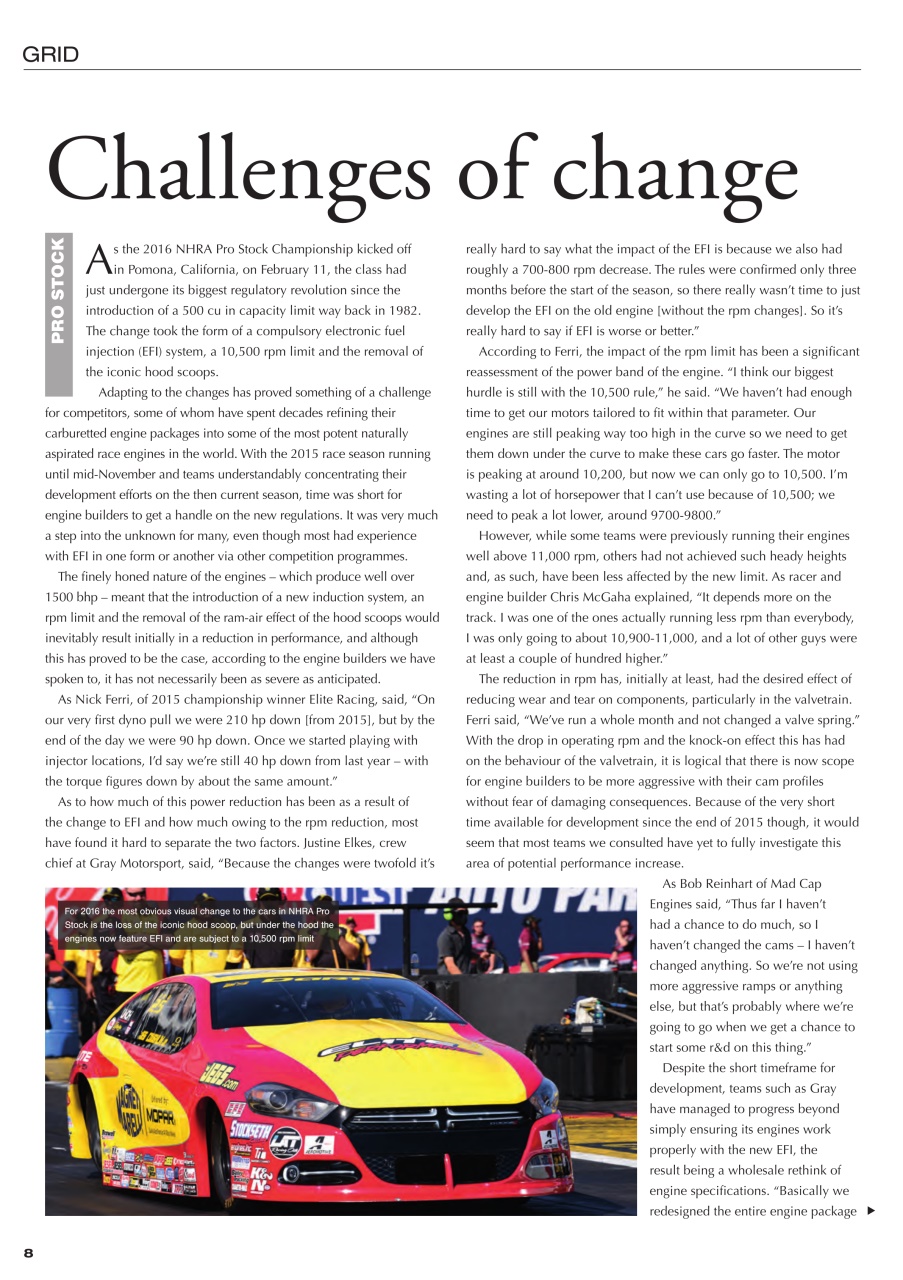 Race Engine Technology Preview Pages