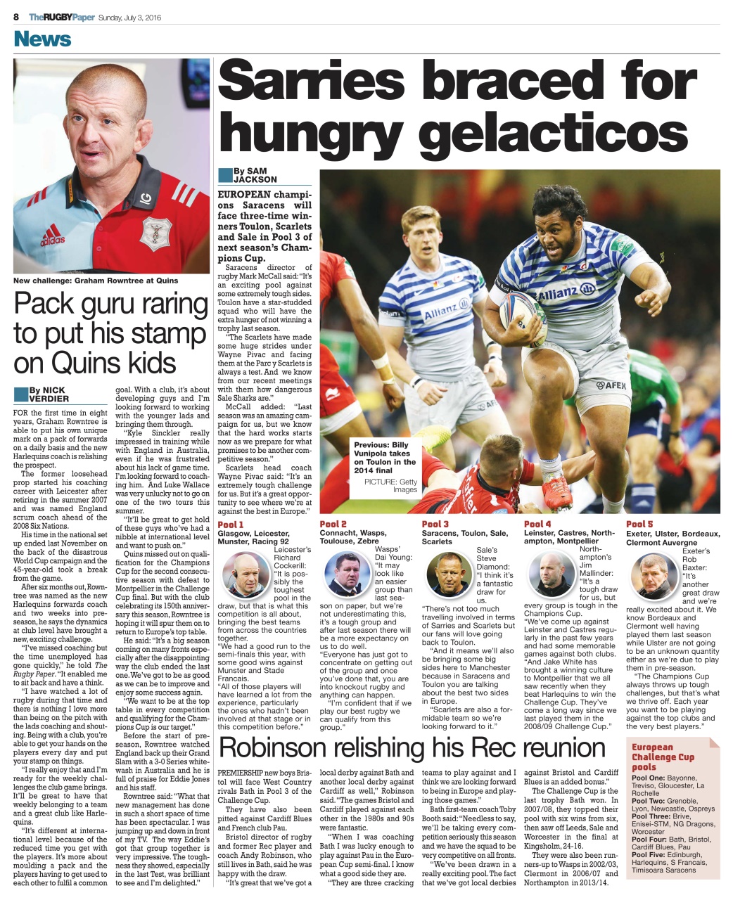 The Rugby Paper Preview Pages