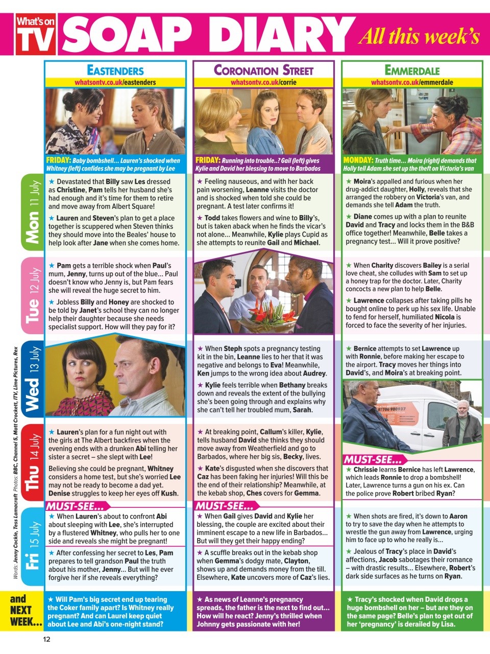 What's on TV Preview Pages