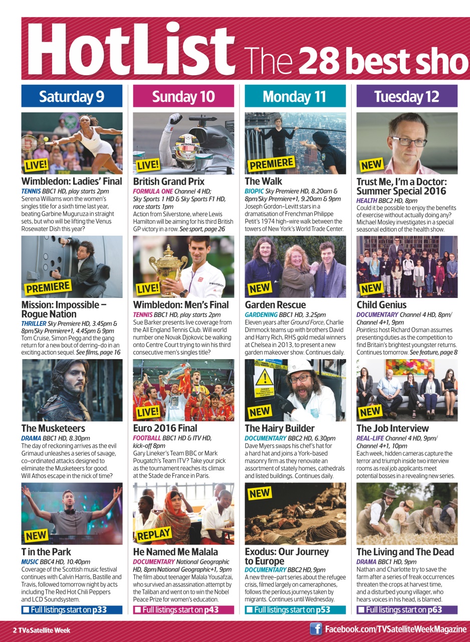 TV & Satellite Week Preview Pages