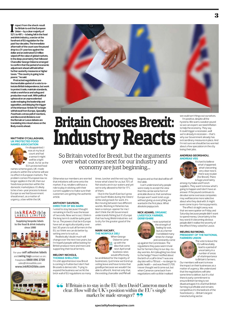 Speciality Food Preview Pages