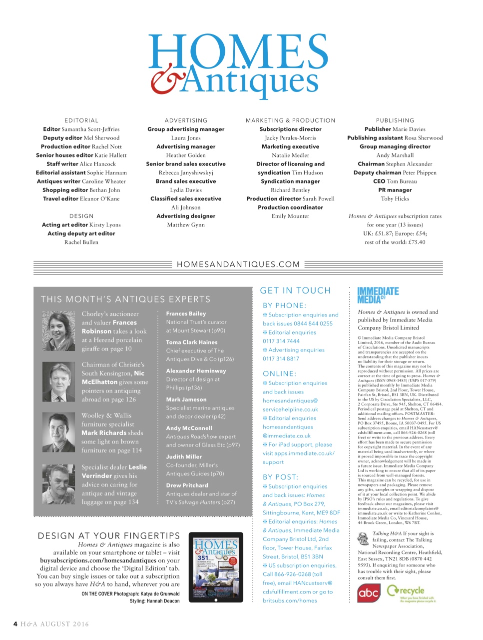 Homes & Antiques Magazine Preview Pages