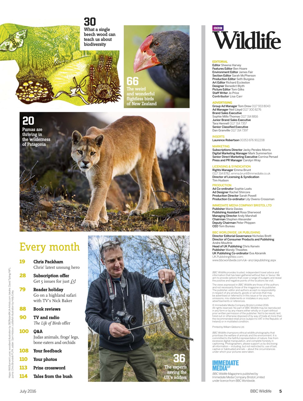 BBC Wildlife Magazine Preview Pages
