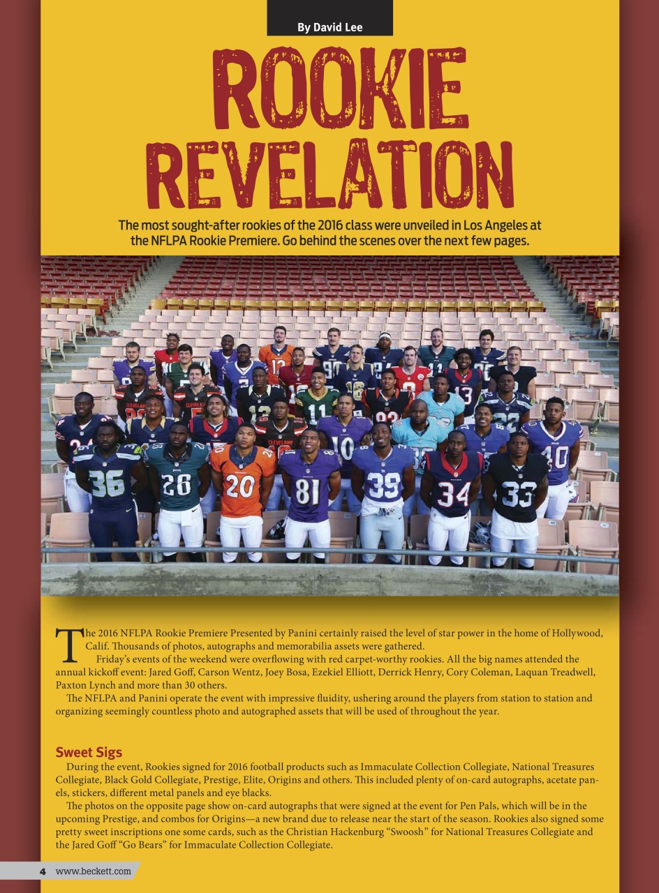 Beckett Football Magazine Preview Pages