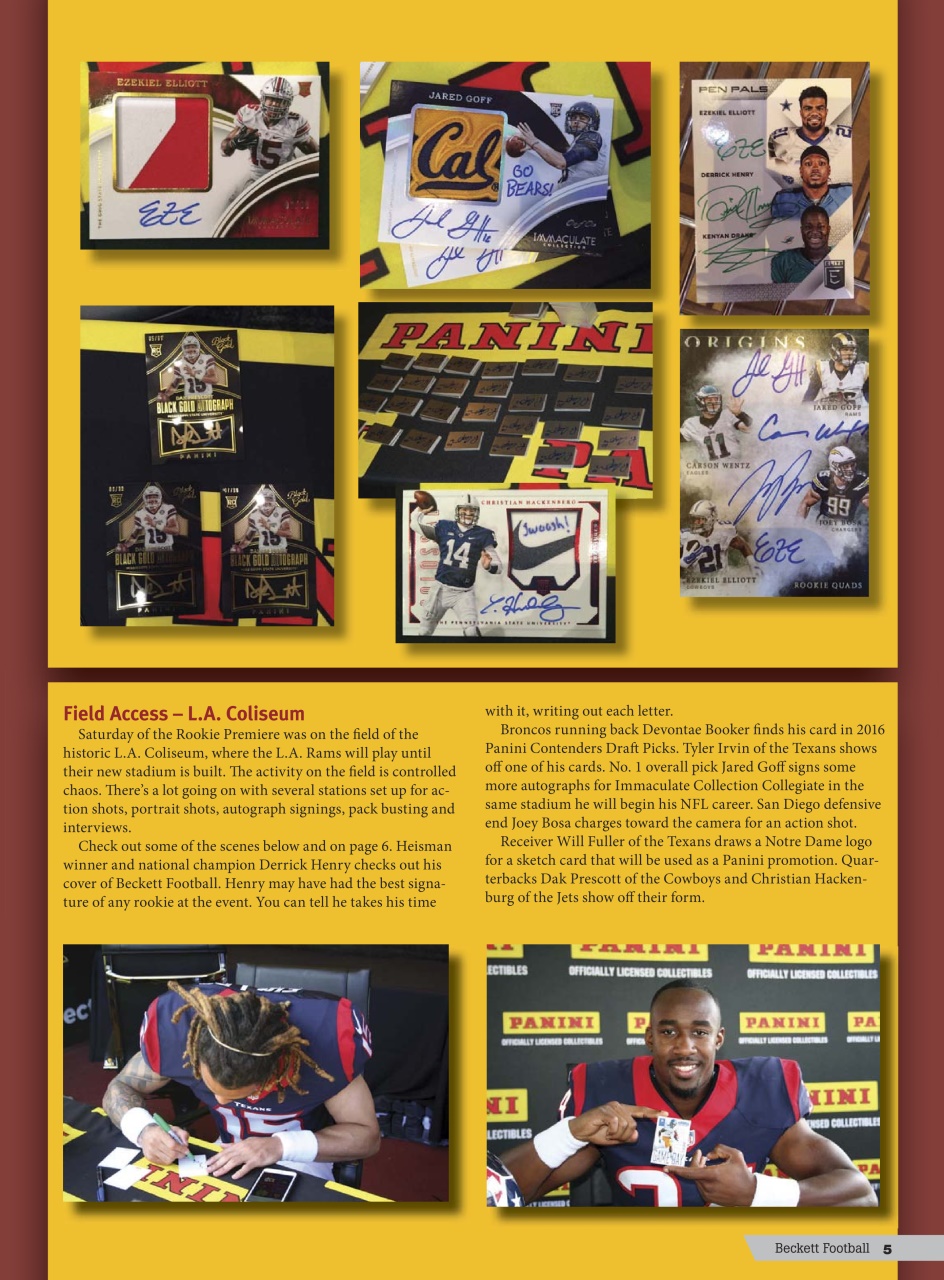 Beckett Football Magazine Preview Pages
