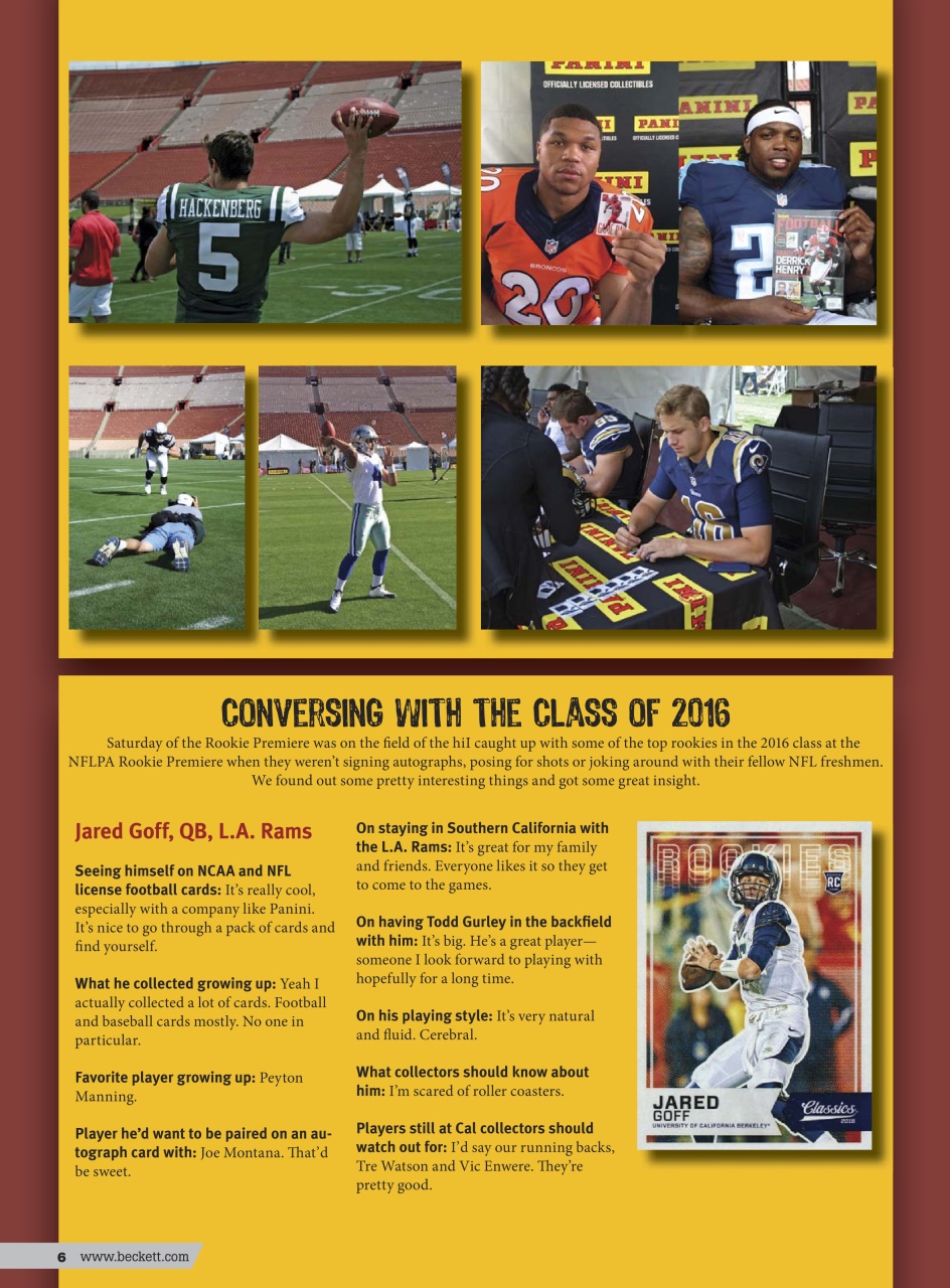 Beckett Football Magazine Preview Pages