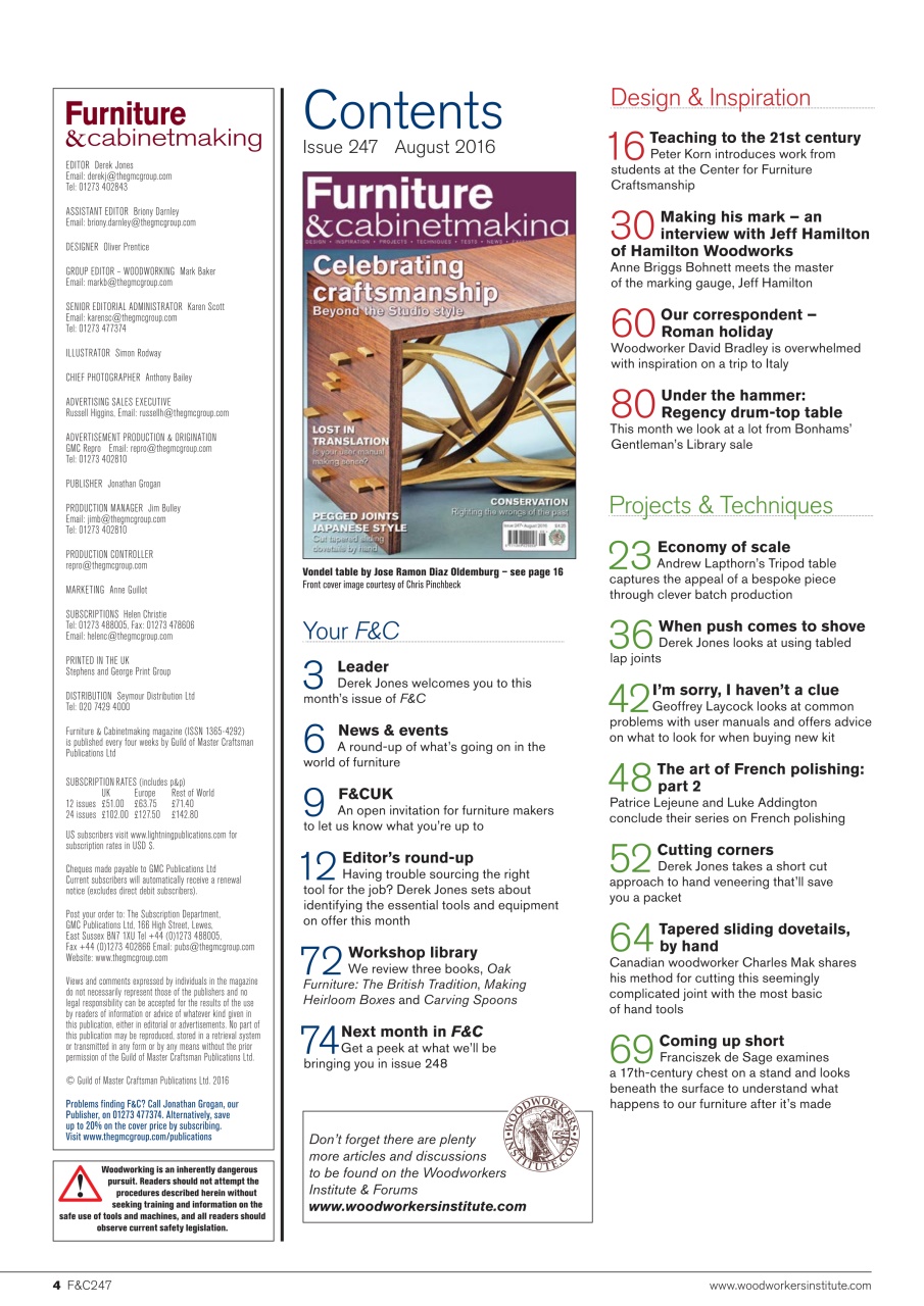 Furniture & Cabinetmaking Preview Pages