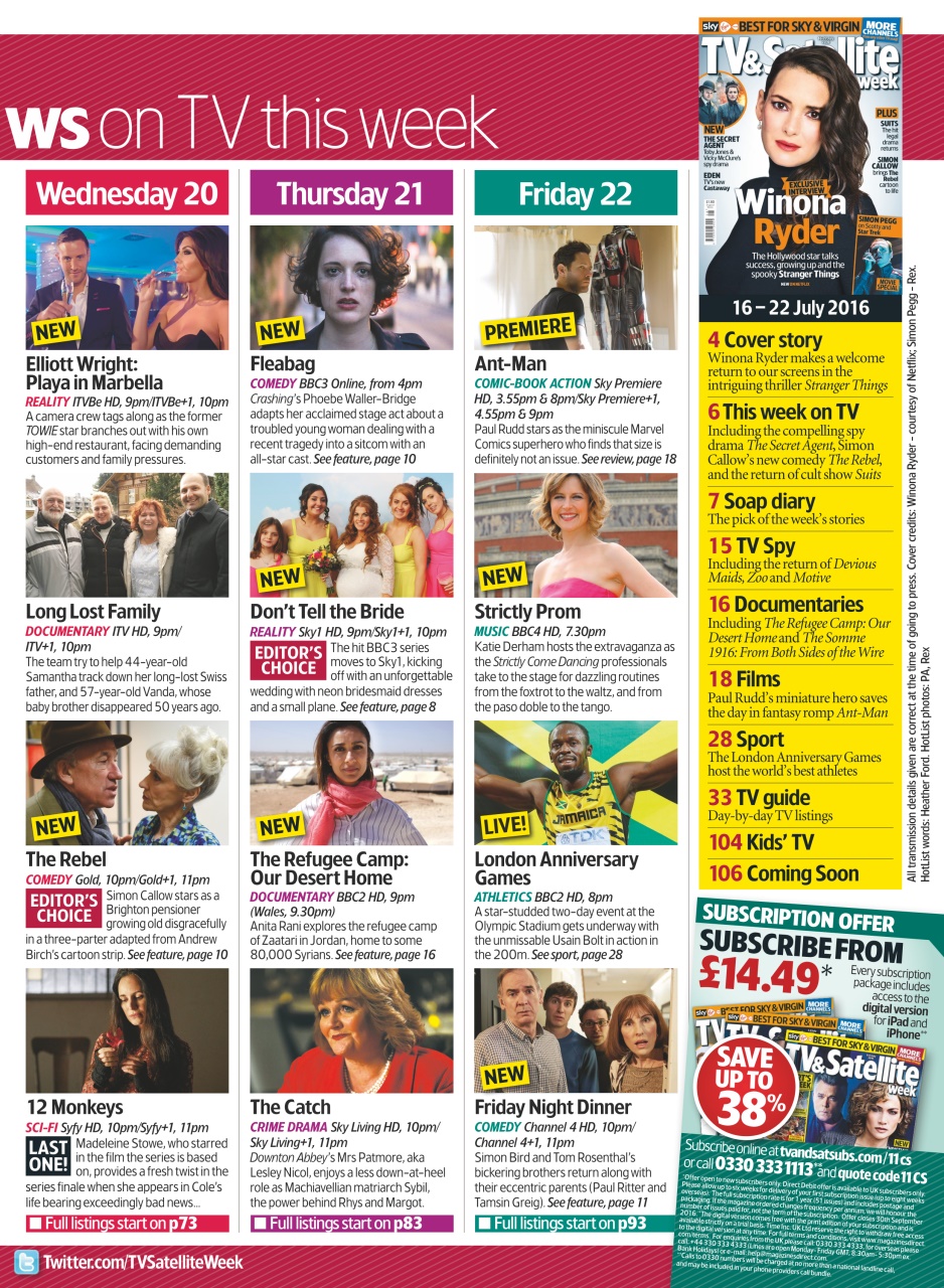 TV & Satellite Week Preview Pages