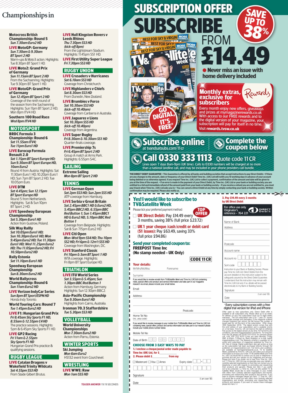 TV & Satellite Week Preview Pages