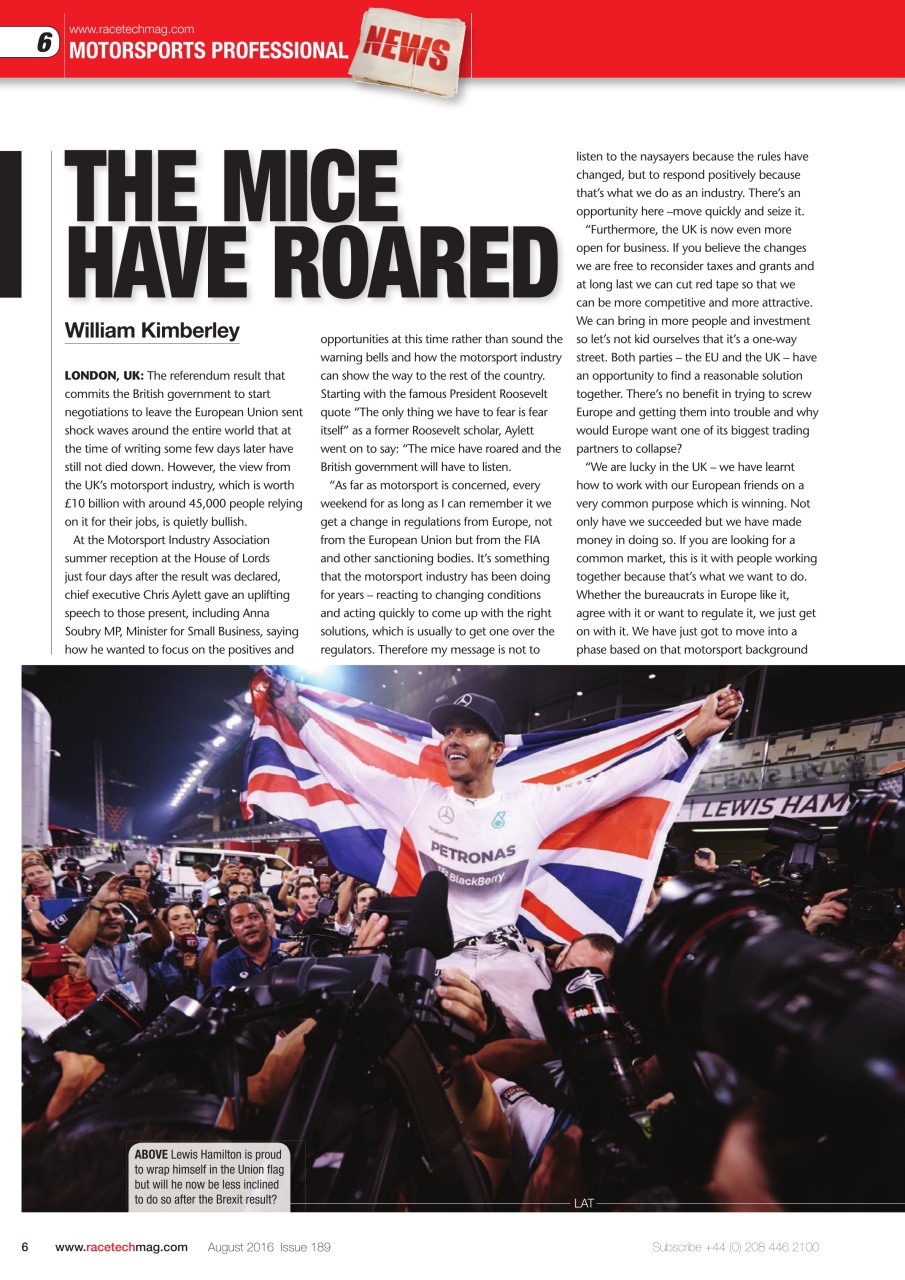 Race Tech Preview Pages