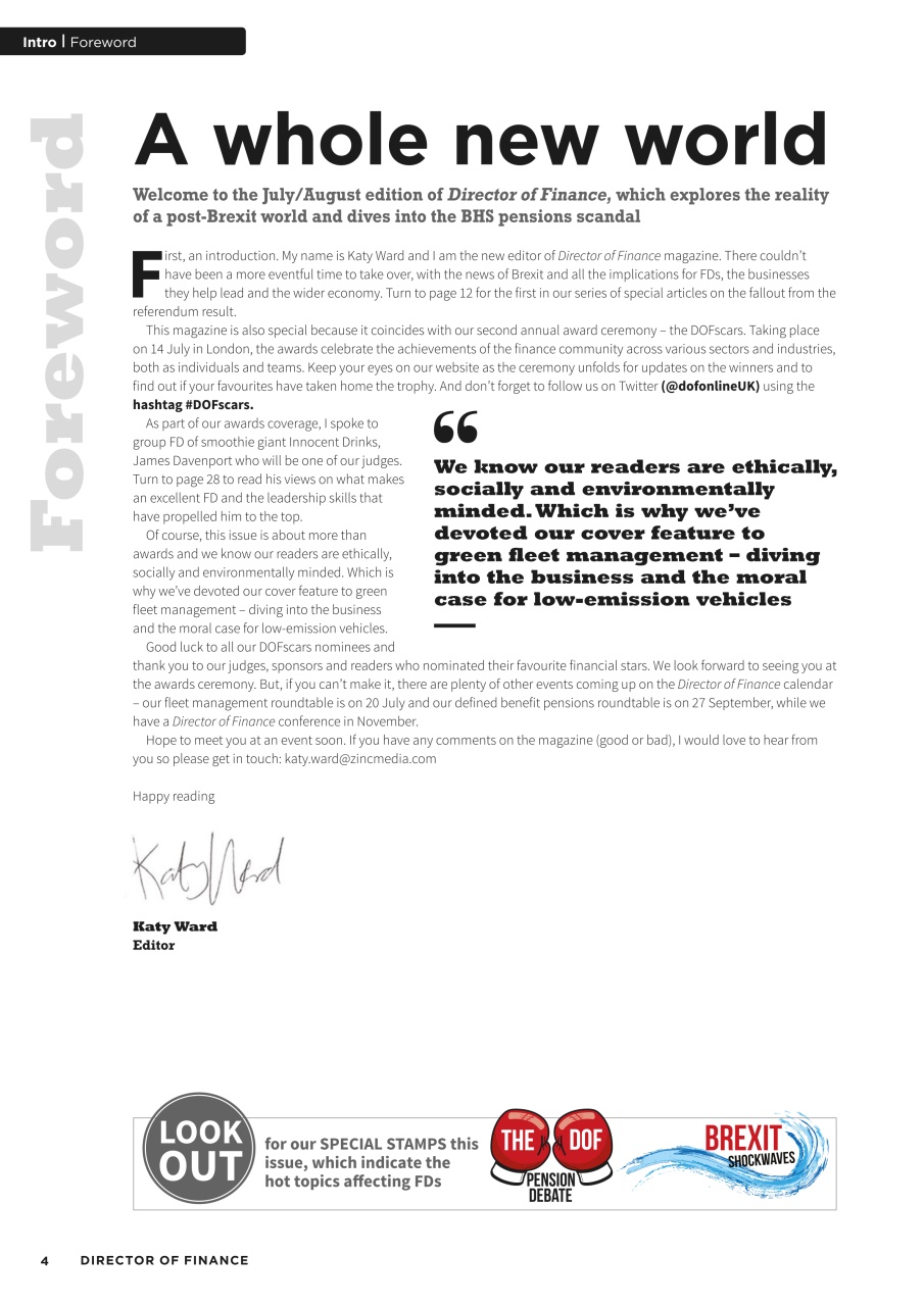 Director of Finance Preview Pages