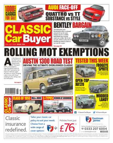 Classic Car Buyer issue No. 339 Rolling MOT Exemptions