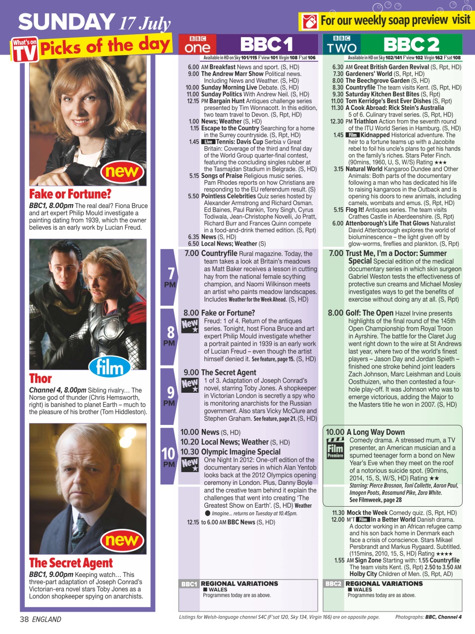What's on TV Preview Pages