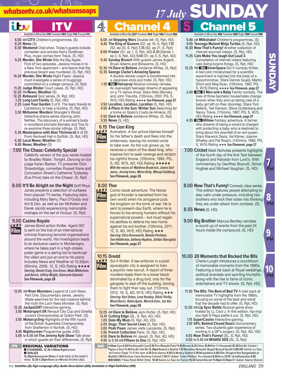 What's on TV Preview Pages