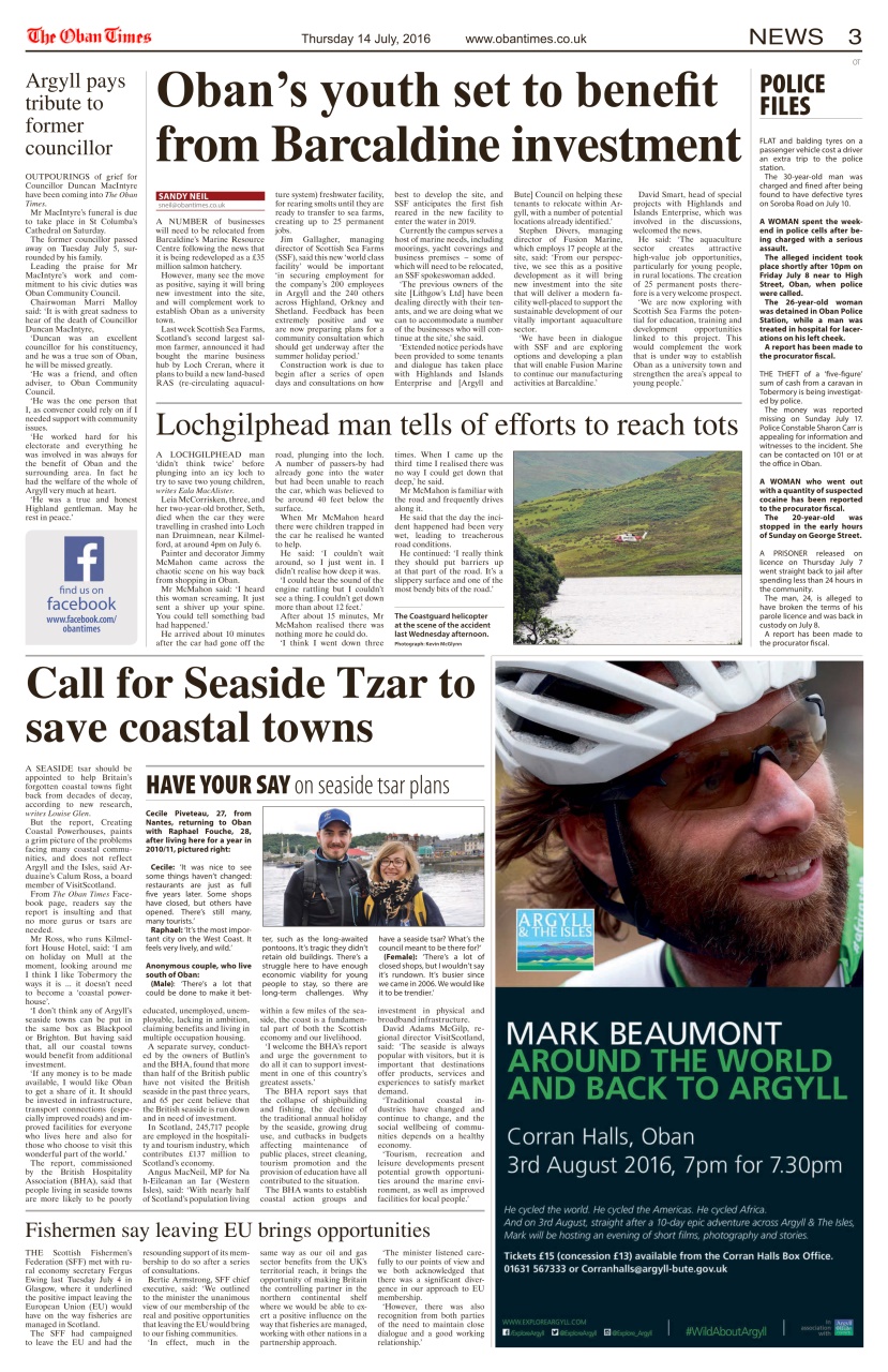 The Oban Times & Lochaber Times Preview Pages