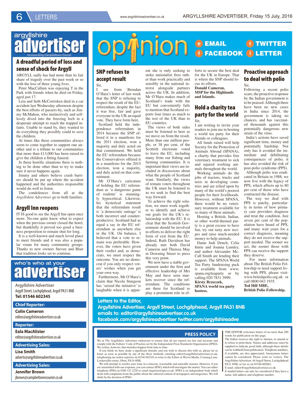 Argyllshire Advertiser Preview Pages
