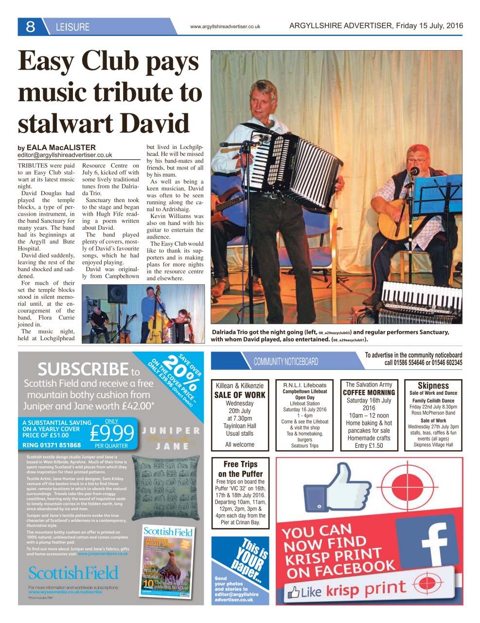Argyllshire Advertiser Preview Pages