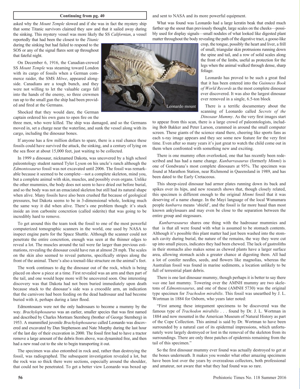 Prehistoric Times Preview Pages