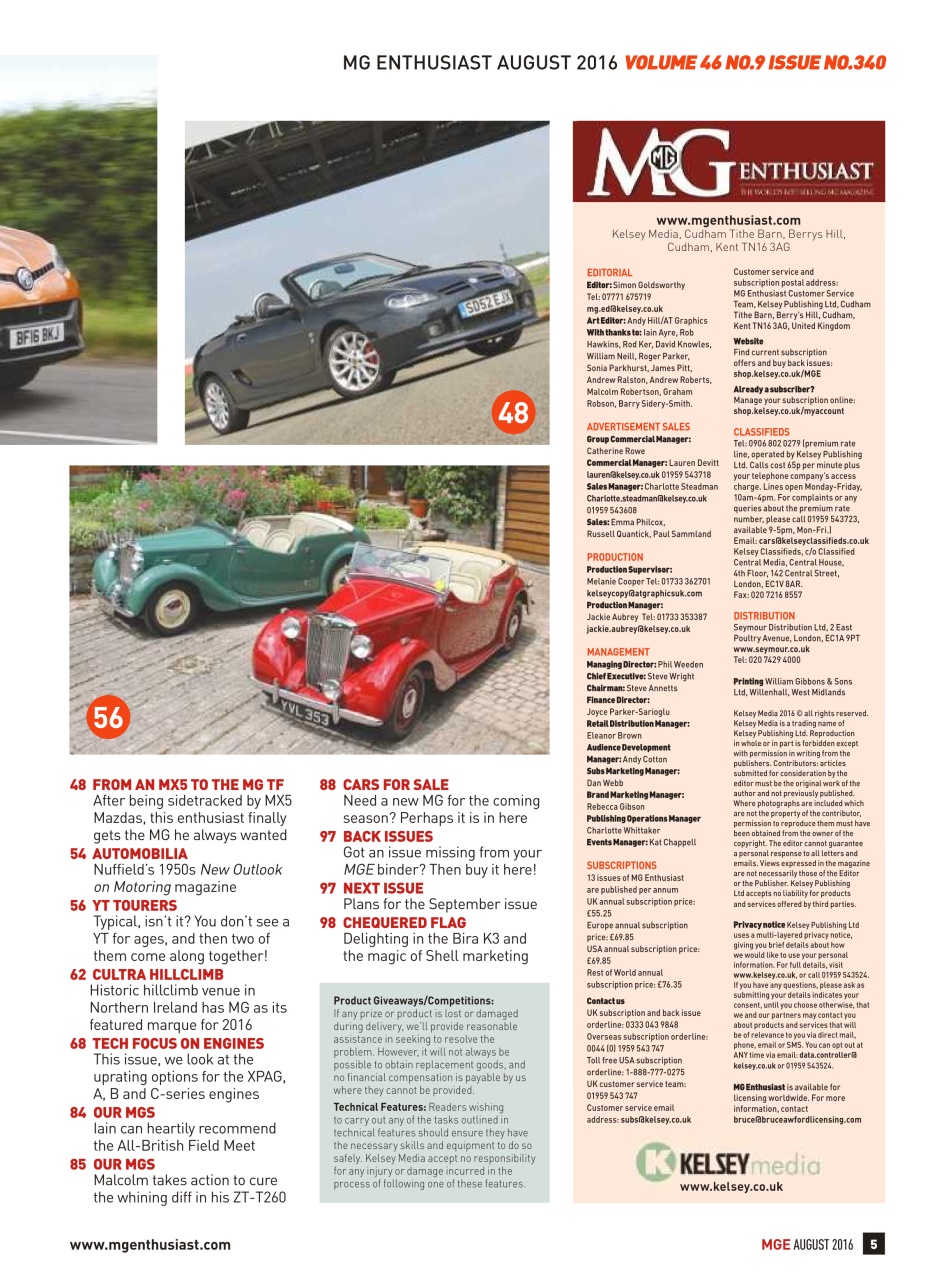 MG Enthusiast Preview Pages