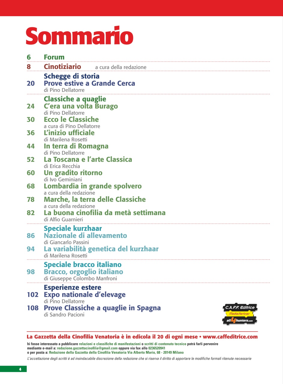 La Gazzetta Della Cinofilia Venatoria Preview Pages