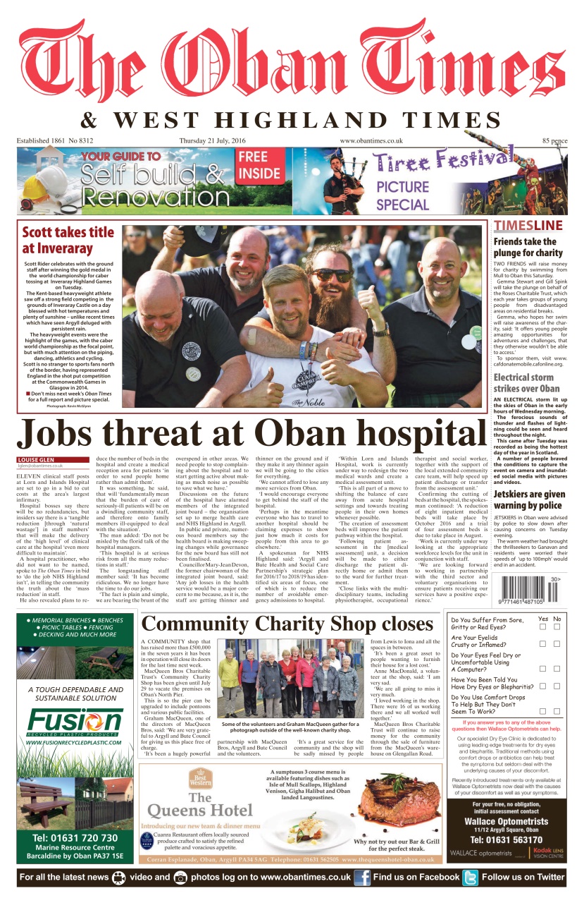 The Oban Times & Lochaber Times Preview Pages