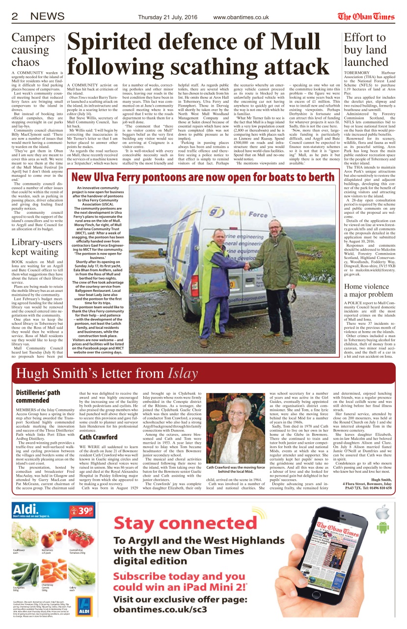 The Oban Times & Lochaber Times Preview Pages