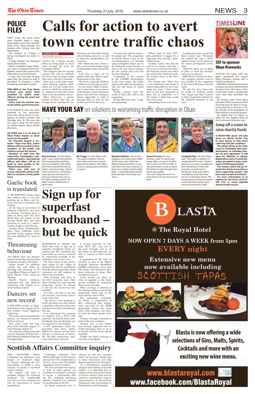 The Oban Times & Lochaber Times Preview Pages