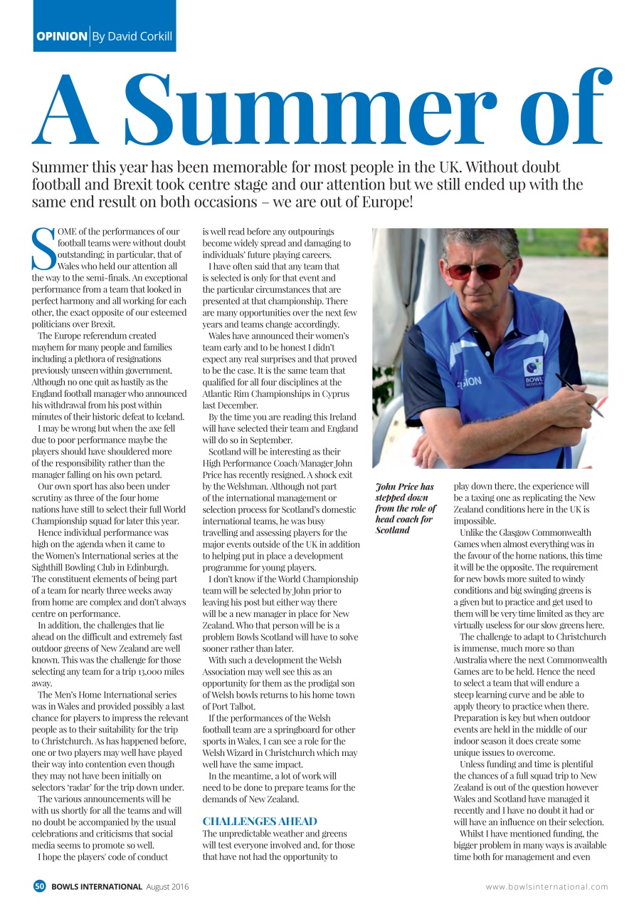 Bowls International Preview Pages