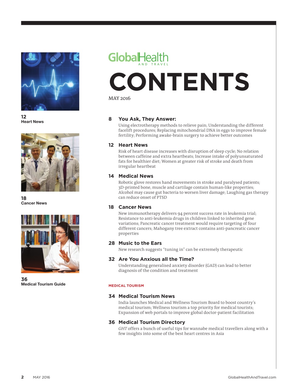 Global Health and Travel Preview Pages