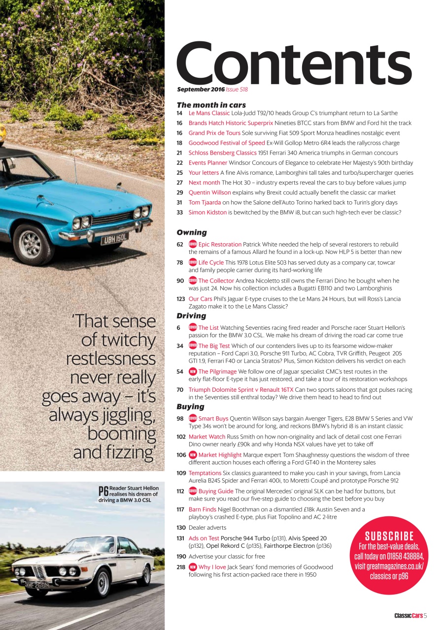 Classic Cars Preview Pages