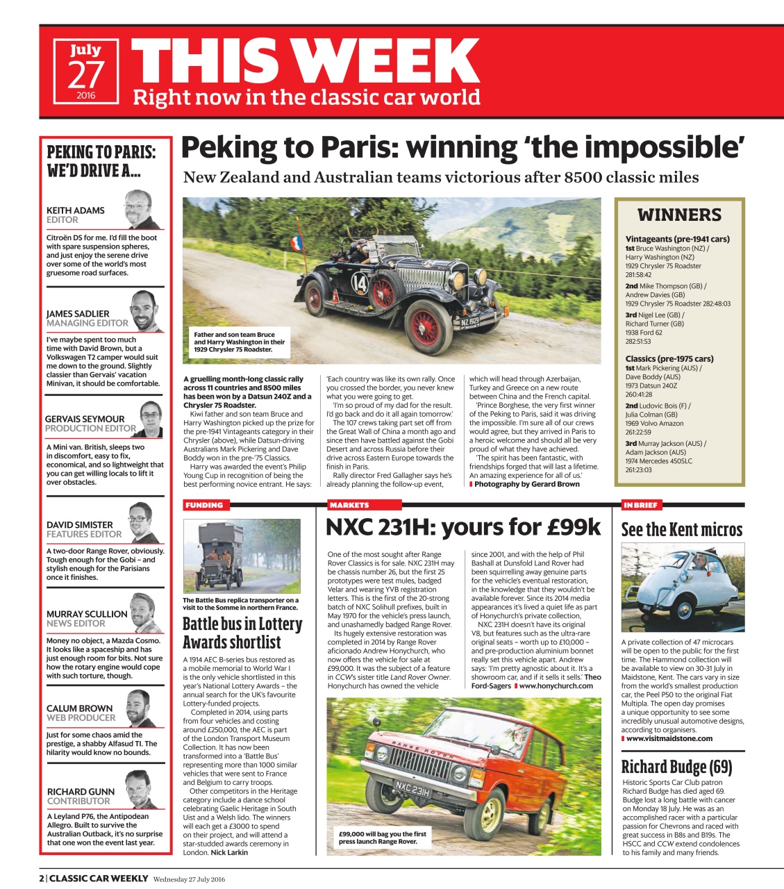 Classic Car Weekly Preview Pages