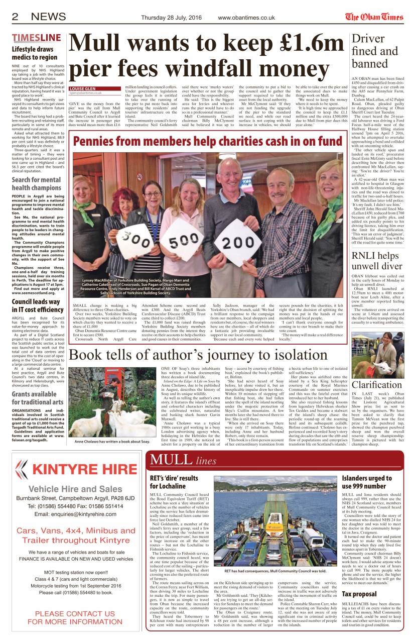 The Oban Times & Lochaber Times Preview Pages