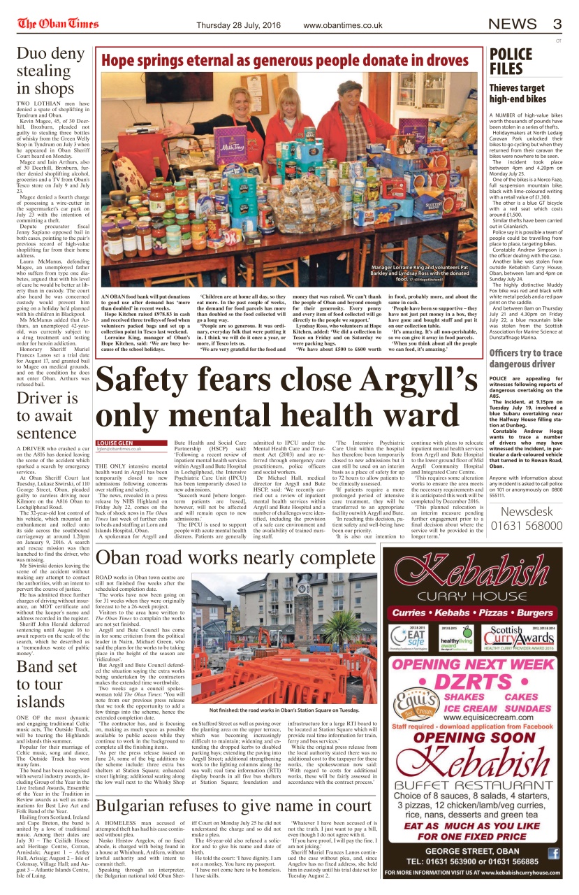 The Oban Times & Lochaber Times Preview Pages
