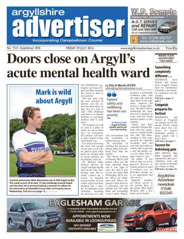 Argyllshire Advertiser issue 29 July 2016
